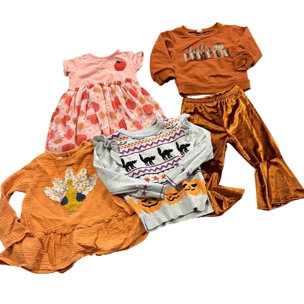 Girls 3T Fall Clothing Lot Mud Pie Andy & Evan Sweet Wink Dress Sweater Outfit